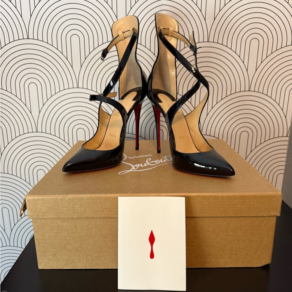 Christian Louboutin Black Patent Marlenarock Pumps